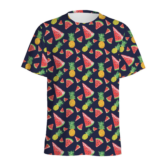 Watercolor Tropical Pattern Print Men's Sports T-Shirt