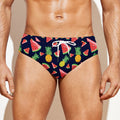 Watercolor Tropical Pattern Print Men's Swim Briefs