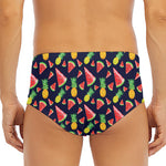Watercolor Tropical Pattern Print Men's Triangle Swim Briefs