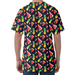 Watercolor Tropical Pattern Print Men's Velvet T-Shirt