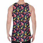 Watercolor Tropical Pattern Print Men's Velvet Tank Top