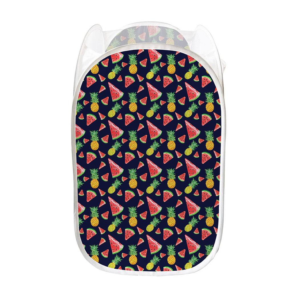 Watercolor Tropical Pattern Print Mesh Laundry Hamper