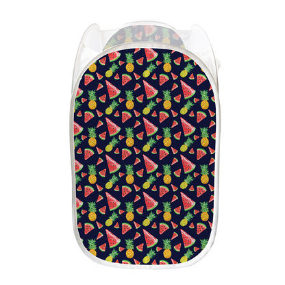 Watercolor Tropical Pattern Print Mesh Laundry Hamper