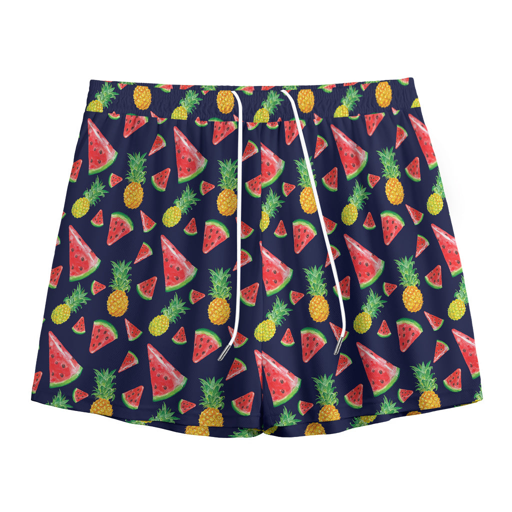 Watercolor Tropical Pattern Print Mesh Shorts