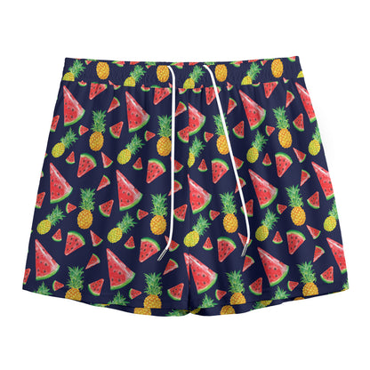 Watercolor Tropical Pattern Print Mesh Shorts
