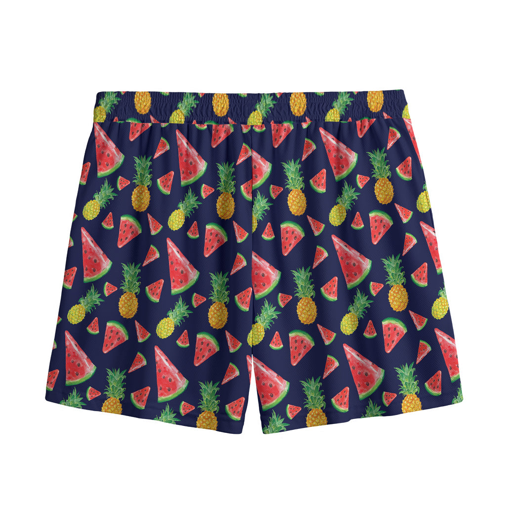 Watercolor Tropical Pattern Print Mesh Shorts