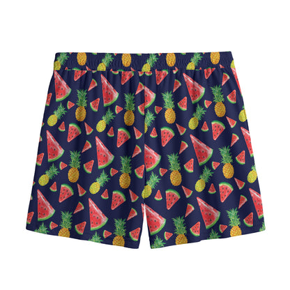 Watercolor Tropical Pattern Print Mesh Shorts