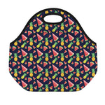 Watercolor Tropical Pattern Print Neoprene Lunch Bag