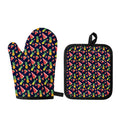 Watercolor Tropical Pattern Print Oven Mitt And Pot Holder Set