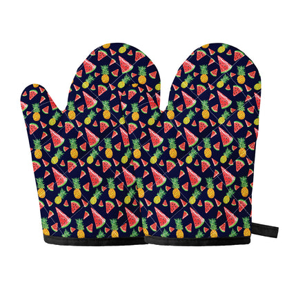 Watercolor Tropical Pattern Print Oven Mitts