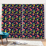 Watercolor Tropical Pattern Print Pencil Pleat Curtains