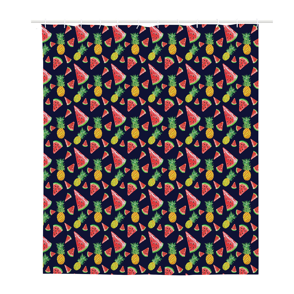Watercolor Tropical Pattern Print Polyester Shower Curtain