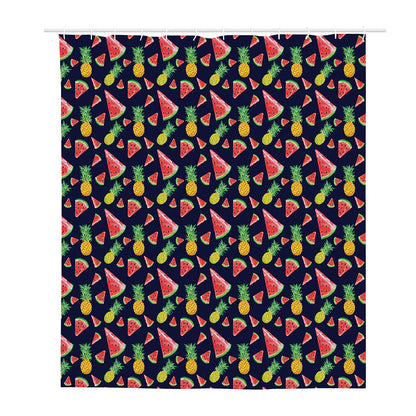 Watercolor Tropical Pattern Print Polyester Shower Curtain