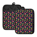Watercolor Tropical Pattern Print Pot Holders With Pocket