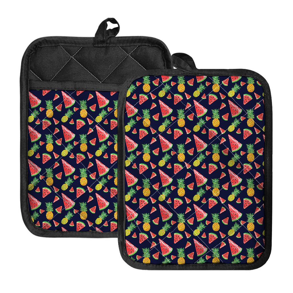 Watercolor Tropical Pattern Print Pot Holders With Pocket
