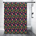 Watercolor Tropical Pattern Print Premium Shower Curtain