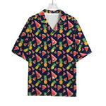 Watercolor Tropical Pattern Print Rayon Hawaiian Shirt