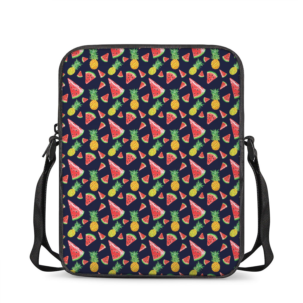 Watercolor Tropical Pattern Print Rectangular Crossbody Bag