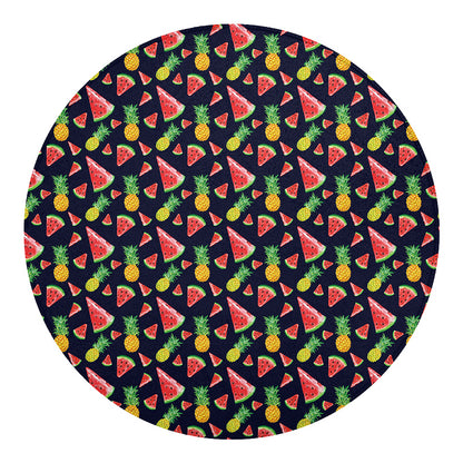 Watercolor Tropical Pattern Print Round Blanket