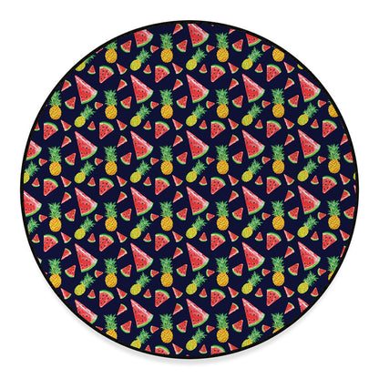 Watercolor Tropical Pattern Print Round Floor Mat