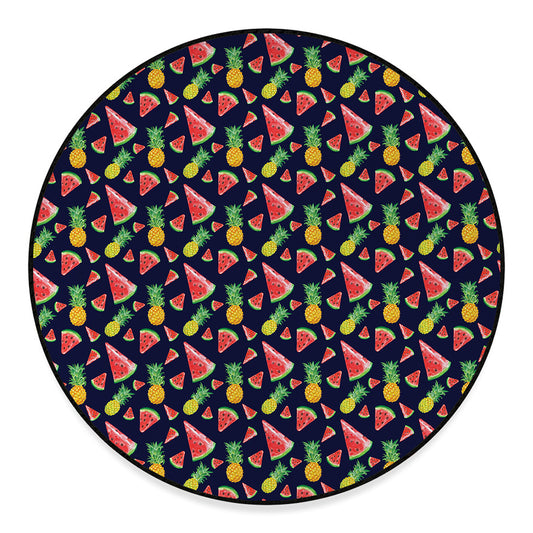 Watercolor Tropical Pattern Print Round Floor Mat