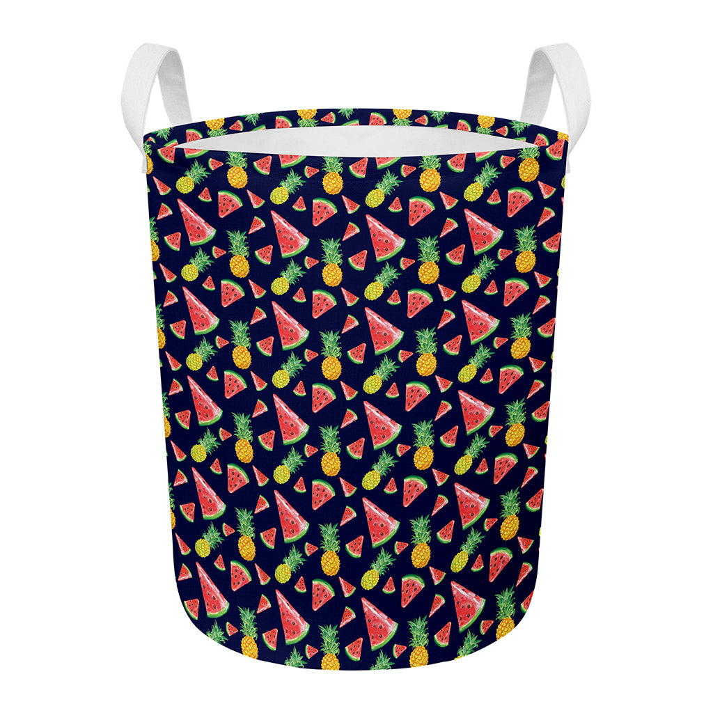 Watercolor Tropical Pattern Print Round Laundry Basket