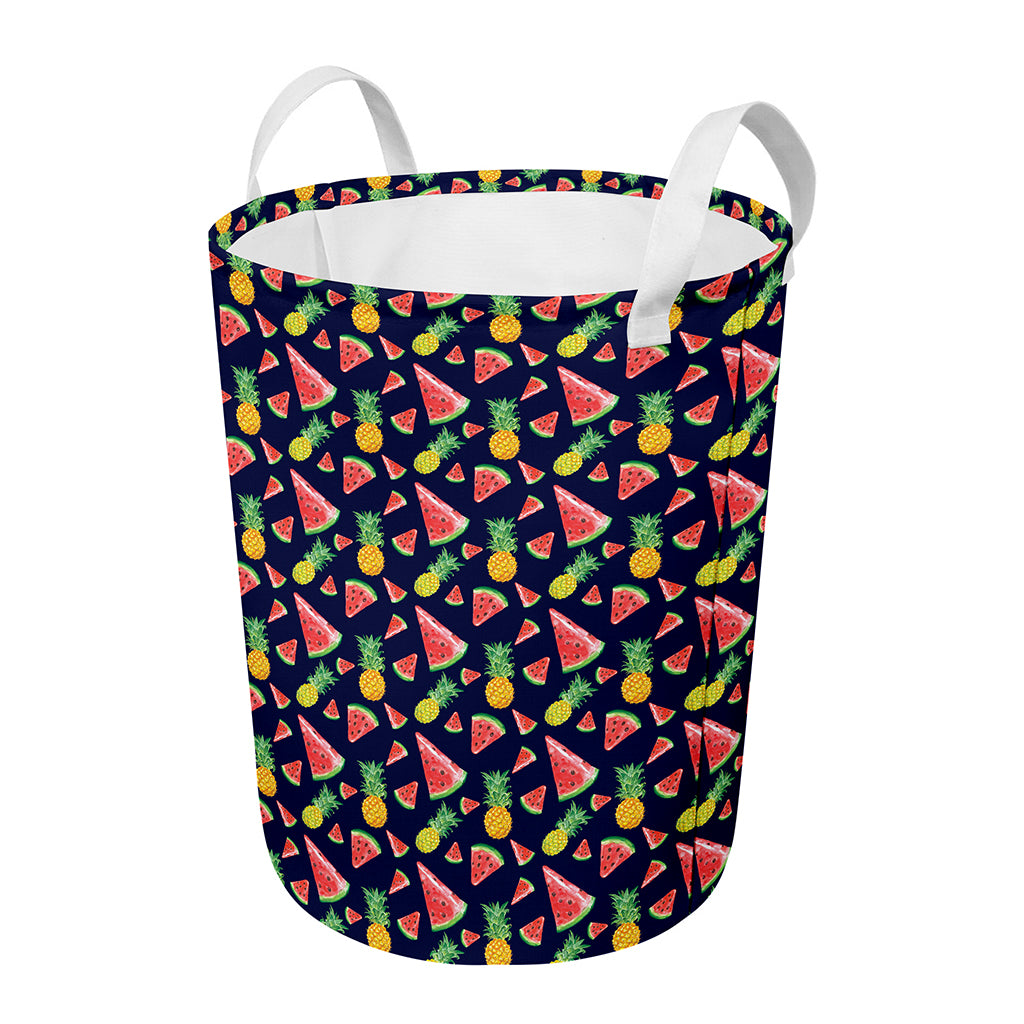 Watercolor Tropical Pattern Print Round Laundry Basket
