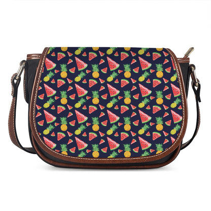 Watercolor Tropical Pattern Print Saddle Bag