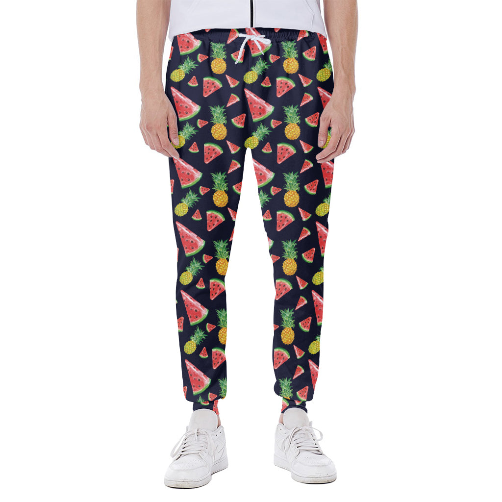 Watercolor Tropical Pattern Print Scuba Joggers