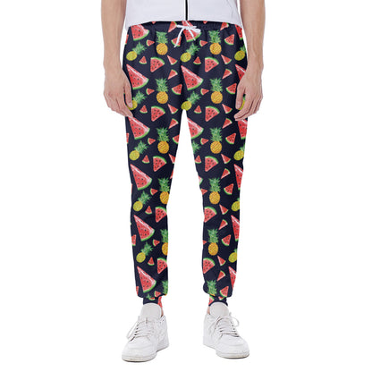 Watercolor Tropical Pattern Print Scuba Joggers