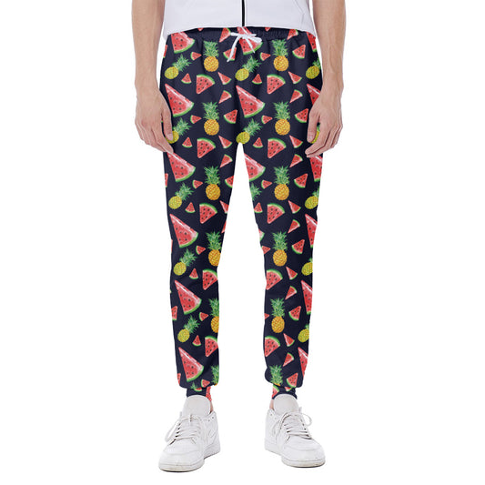 Watercolor Tropical Pattern Print Scuba Joggers