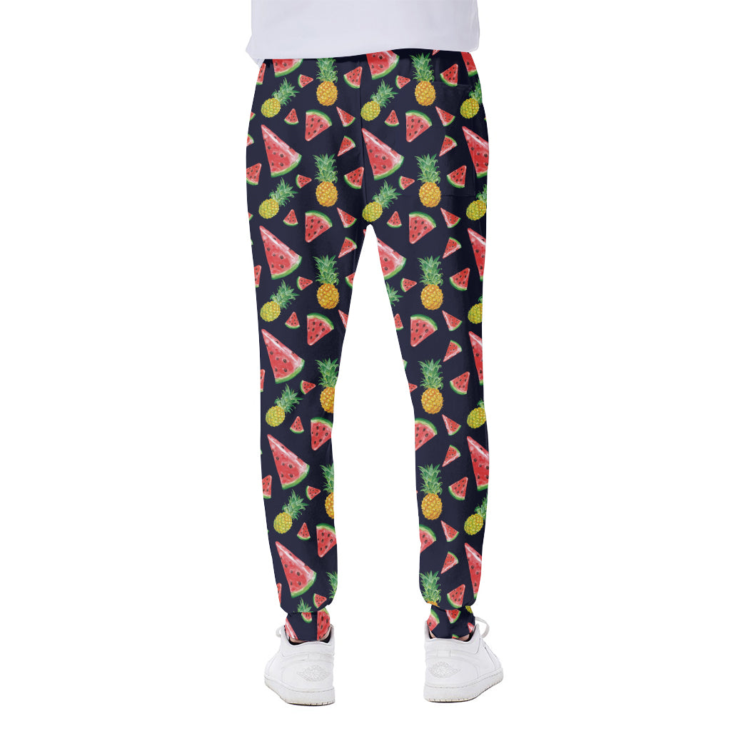 Watercolor Tropical Pattern Print Scuba Joggers
