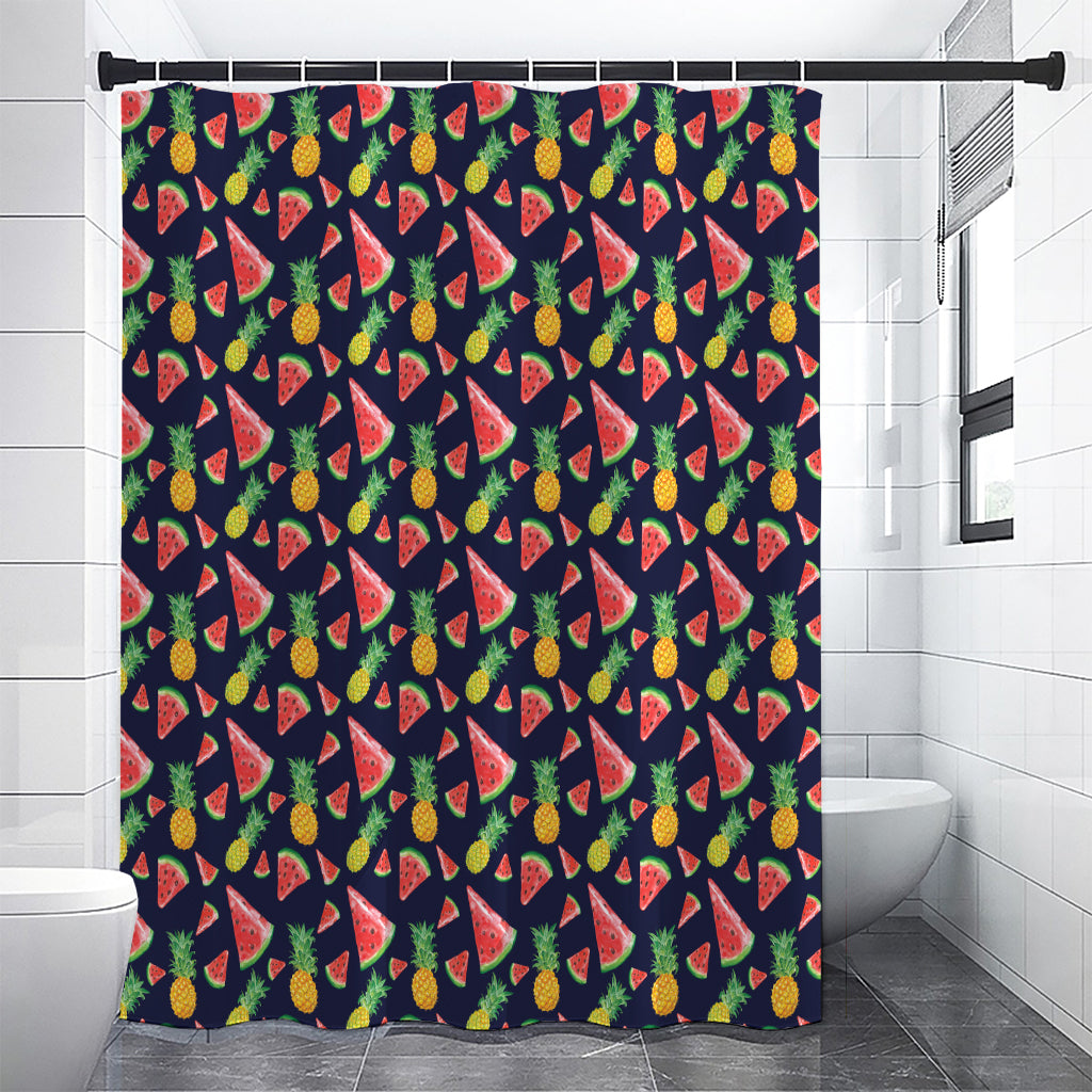 Watercolor Tropical Pattern Print Shower Curtain