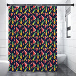 Watercolor Tropical Pattern Print Shower Curtain