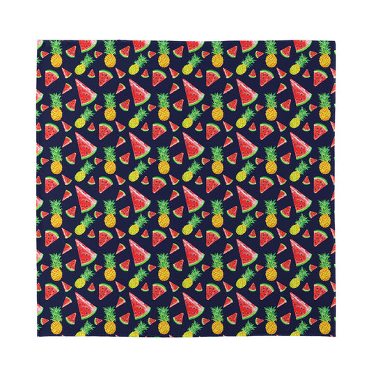 Watercolor Tropical Pattern Print Silk Bandana