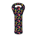 Watercolor Tropical Pattern Print Single Neoprene Wine Tote