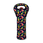 Watercolor Tropical Pattern Print Single Neoprene Wine Tote