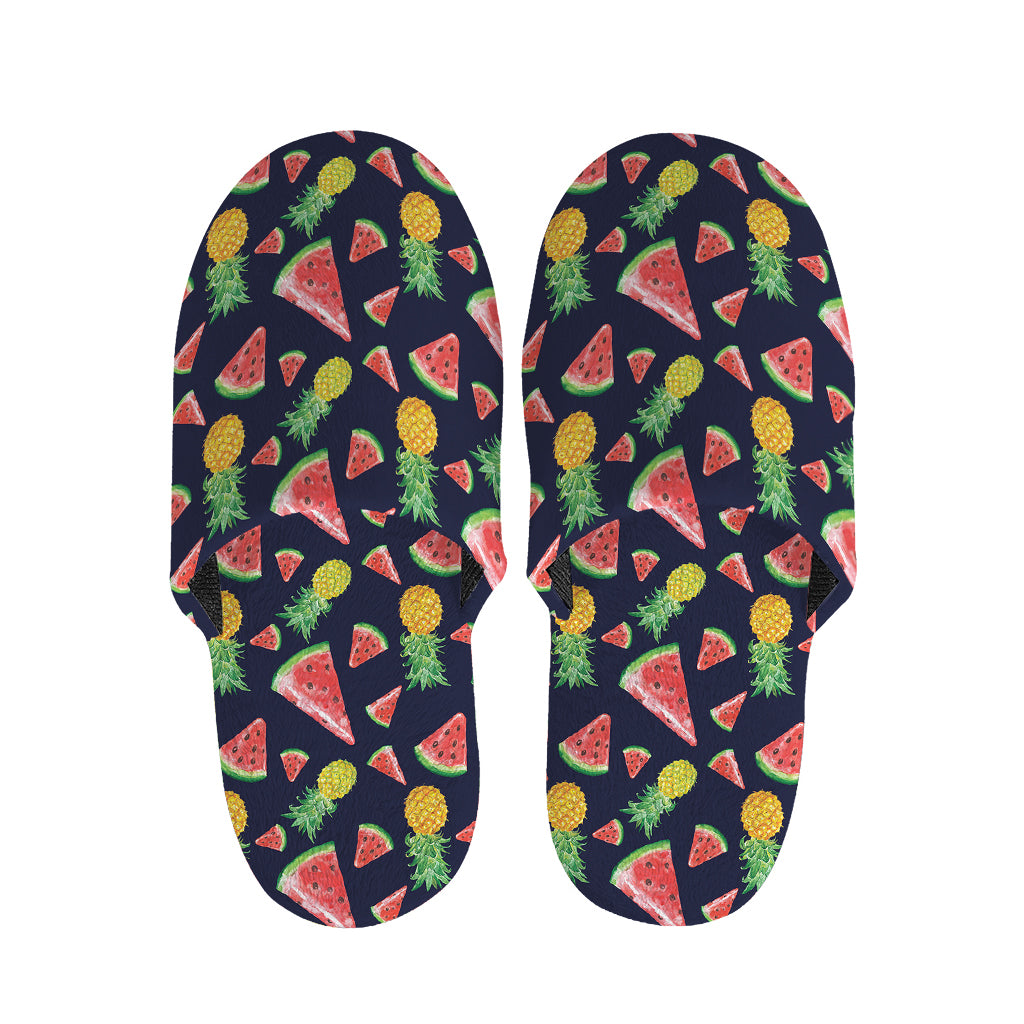 Watercolor Tropical Pattern Print Slippers