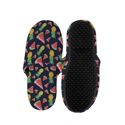 Watercolor Tropical Pattern Print Slippers