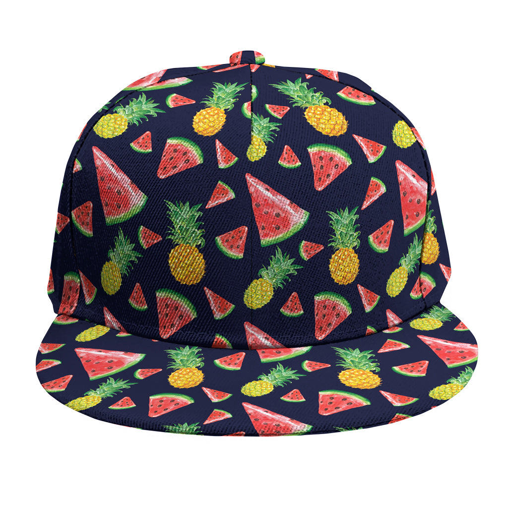 Watercolor Tropical Pattern Print Snapback Cap