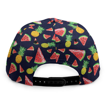 Watercolor Tropical Pattern Print Snapback Cap