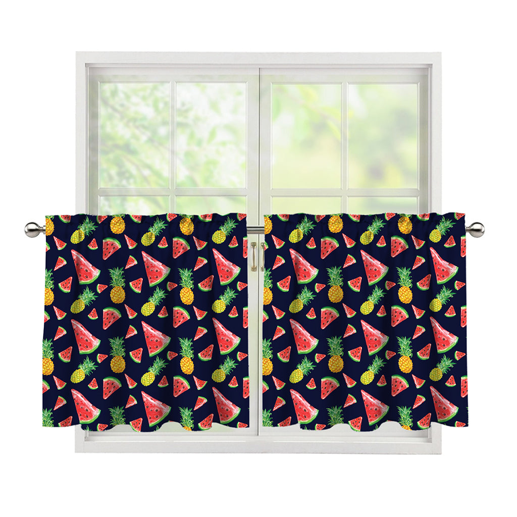 Watercolor Tropical Pattern Print Tier Curtains