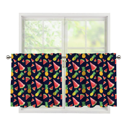 Watercolor Tropical Pattern Print Tier Curtains