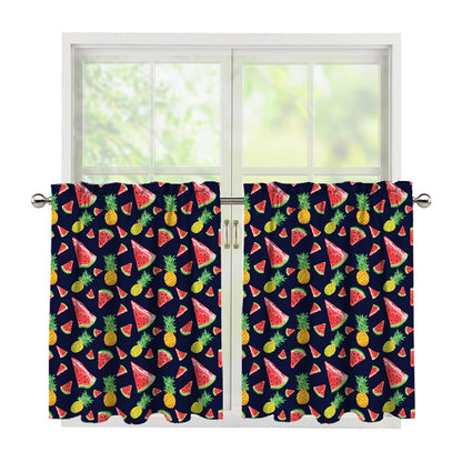 Watercolor Tropical Pattern Print Tier Curtains