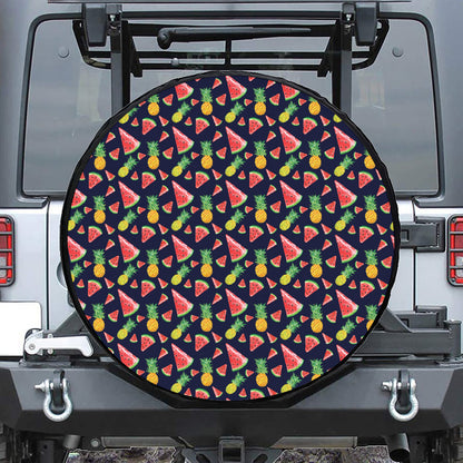 Watercolor Tropical Pattern Print Tire Cover