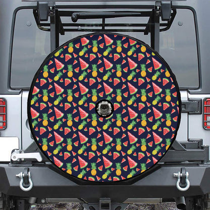 Watercolor Tropical Pattern Print Tire Cover With Camera Hole