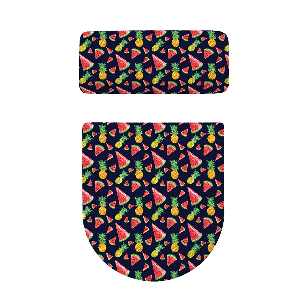 Watercolor Tropical Pattern Print Toilet Lid And Tank Cover Set