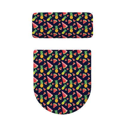Watercolor Tropical Pattern Print Toilet Lid And Tank Cover Set