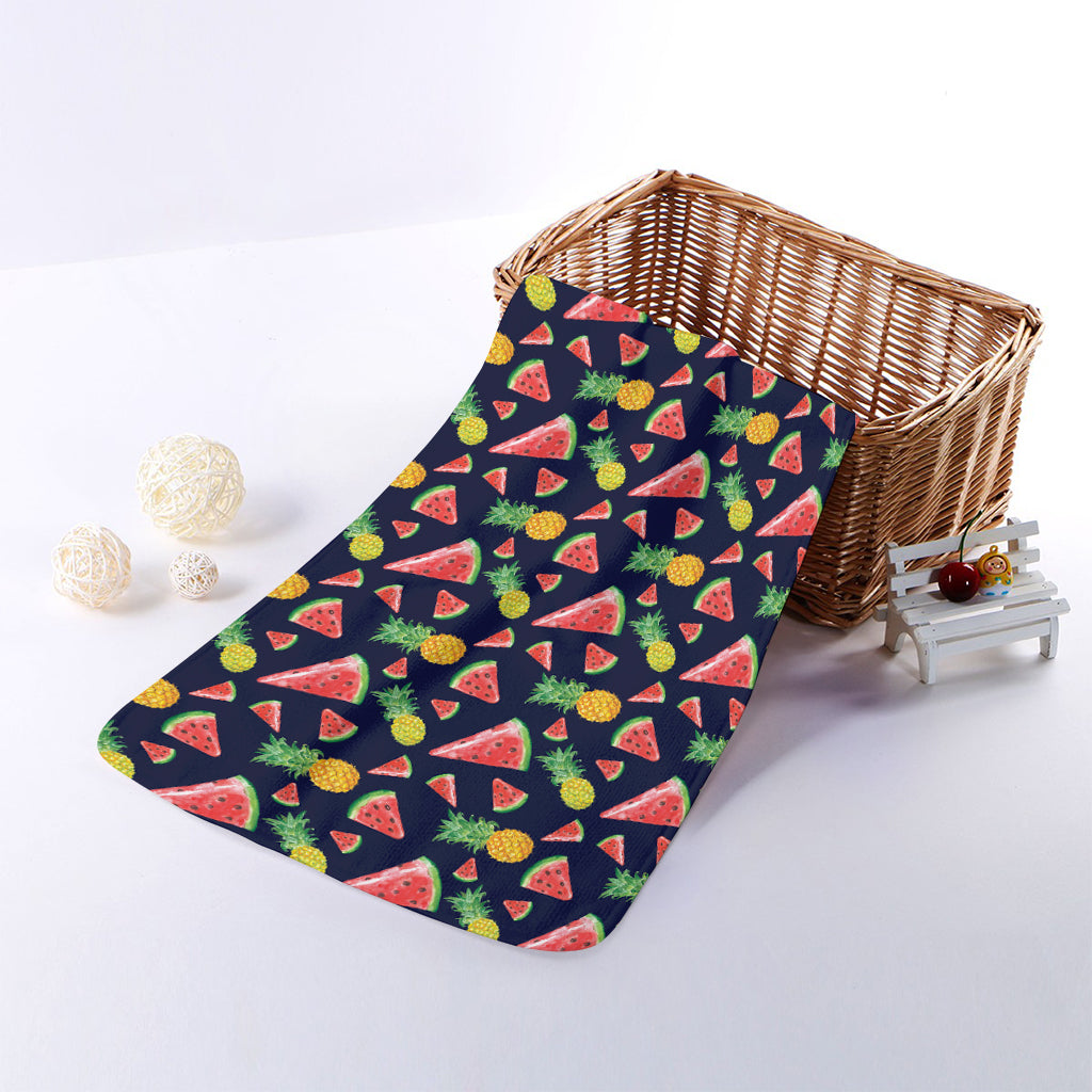 Watercolor Tropical Pattern Print Towel