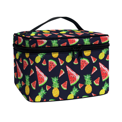 Watercolor Tropical Pattern Print Travel Makeup Bag